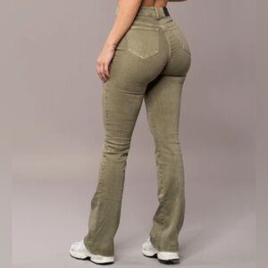 FITJEANS Flare Khaki Denim women’s small